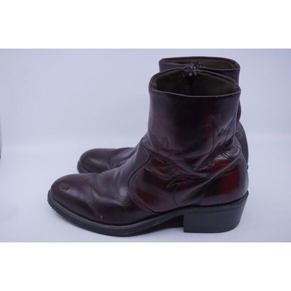 Double-H Men’s 8.5 EE #1528 S/T Western Vintage Work Boots USA Zip Up Non Slip - Picture 4 of 8